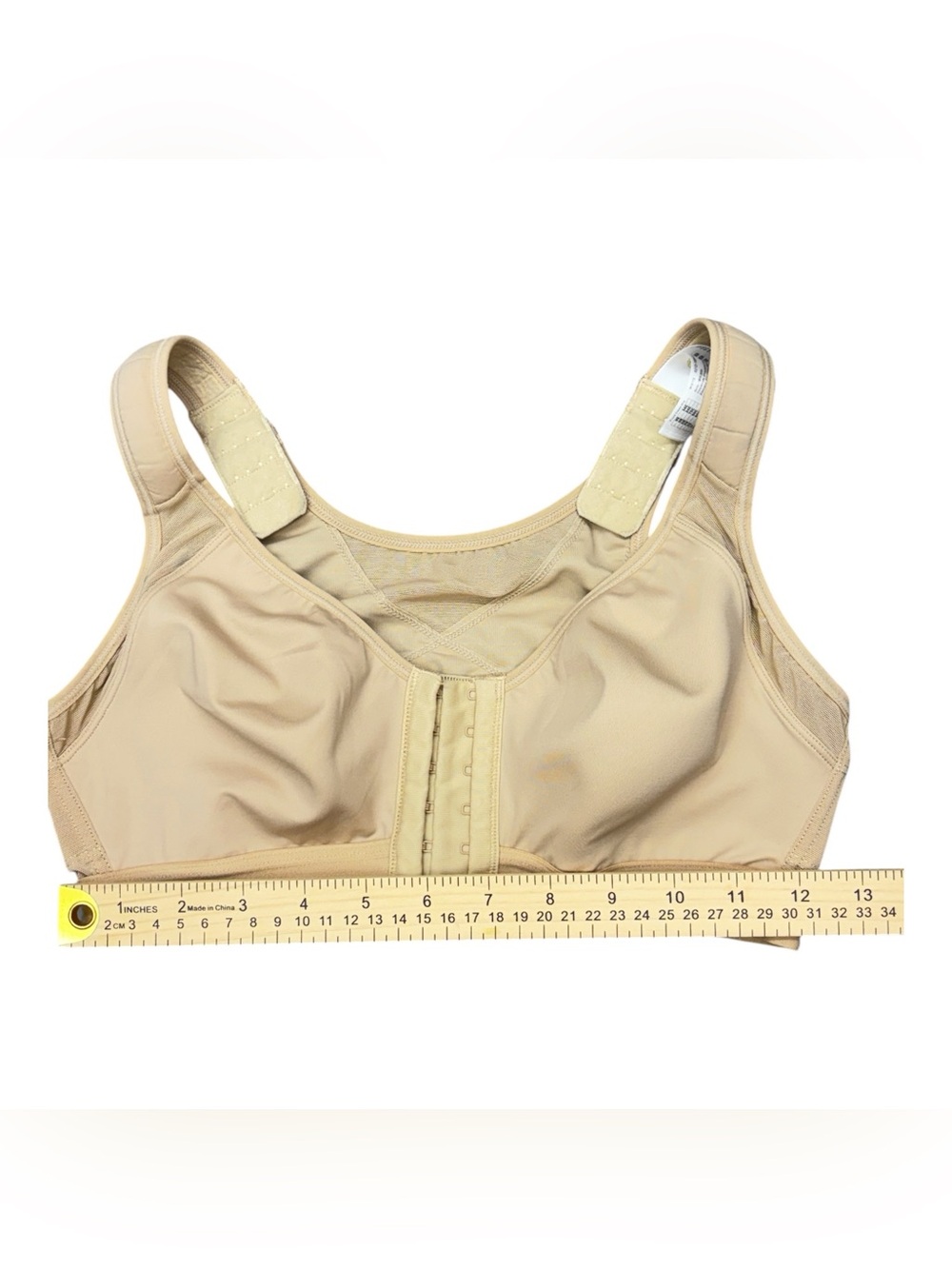 DELIMIRA Posture Bra Front Hook Beige 34C Wireless Back Support